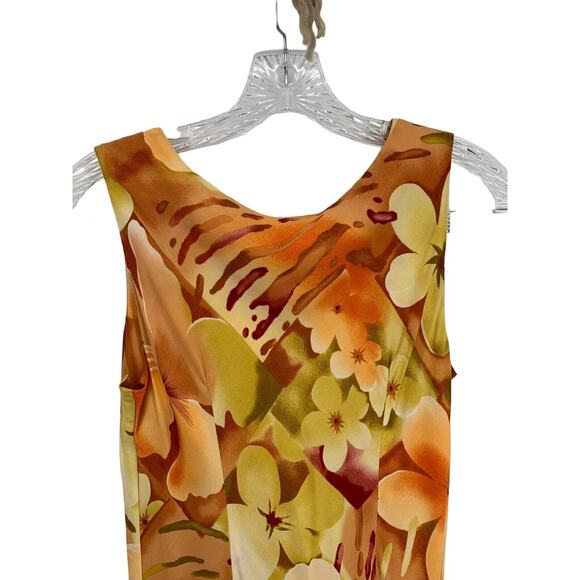 Vintage Hilo Hattie Hawaiian Dress Sleeveless Orange Tropical Flared Bottom XS - Picture 7 of 9